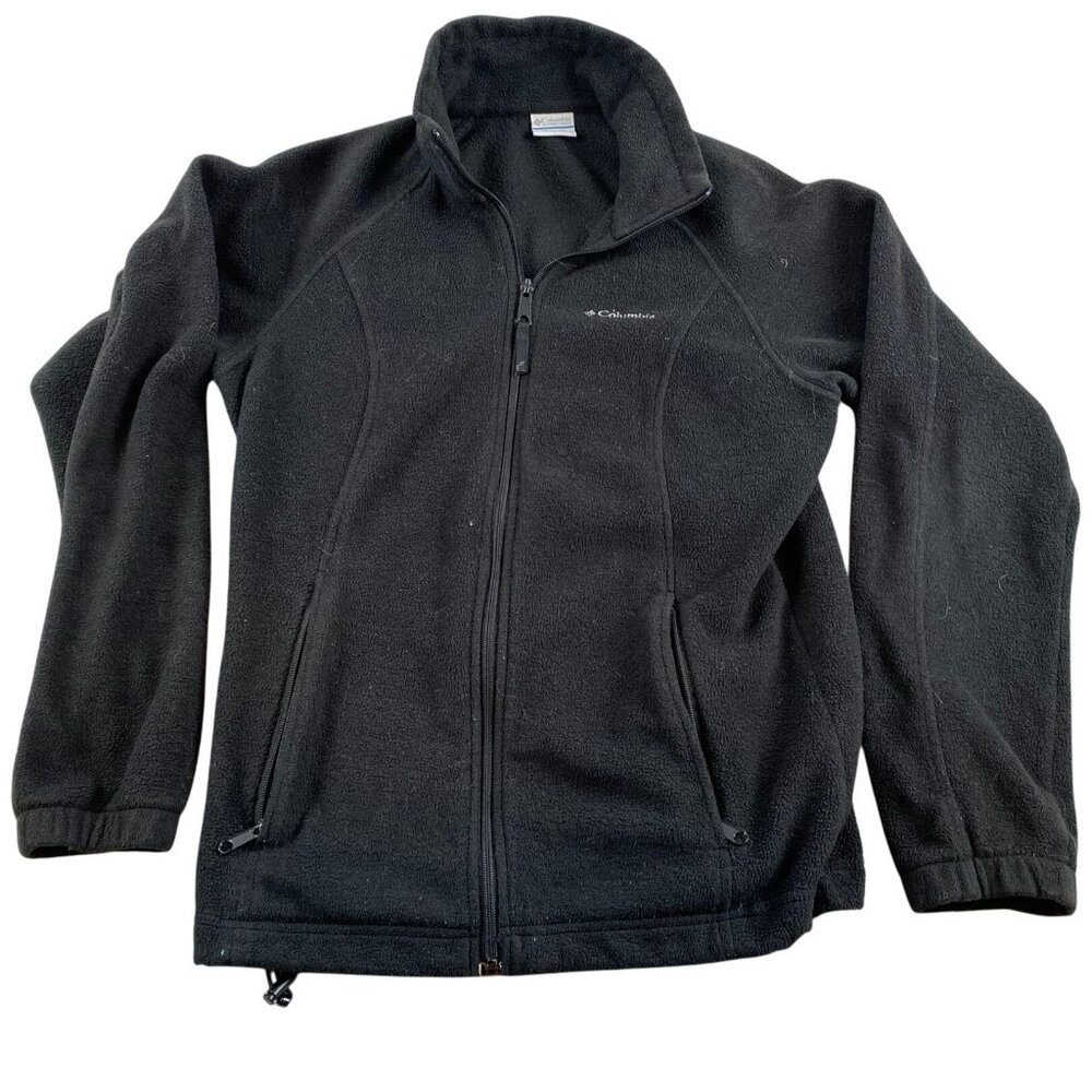 Columbia Womans Black Fleece Full Zip Jacket Small Gorpcore Hiking Camping